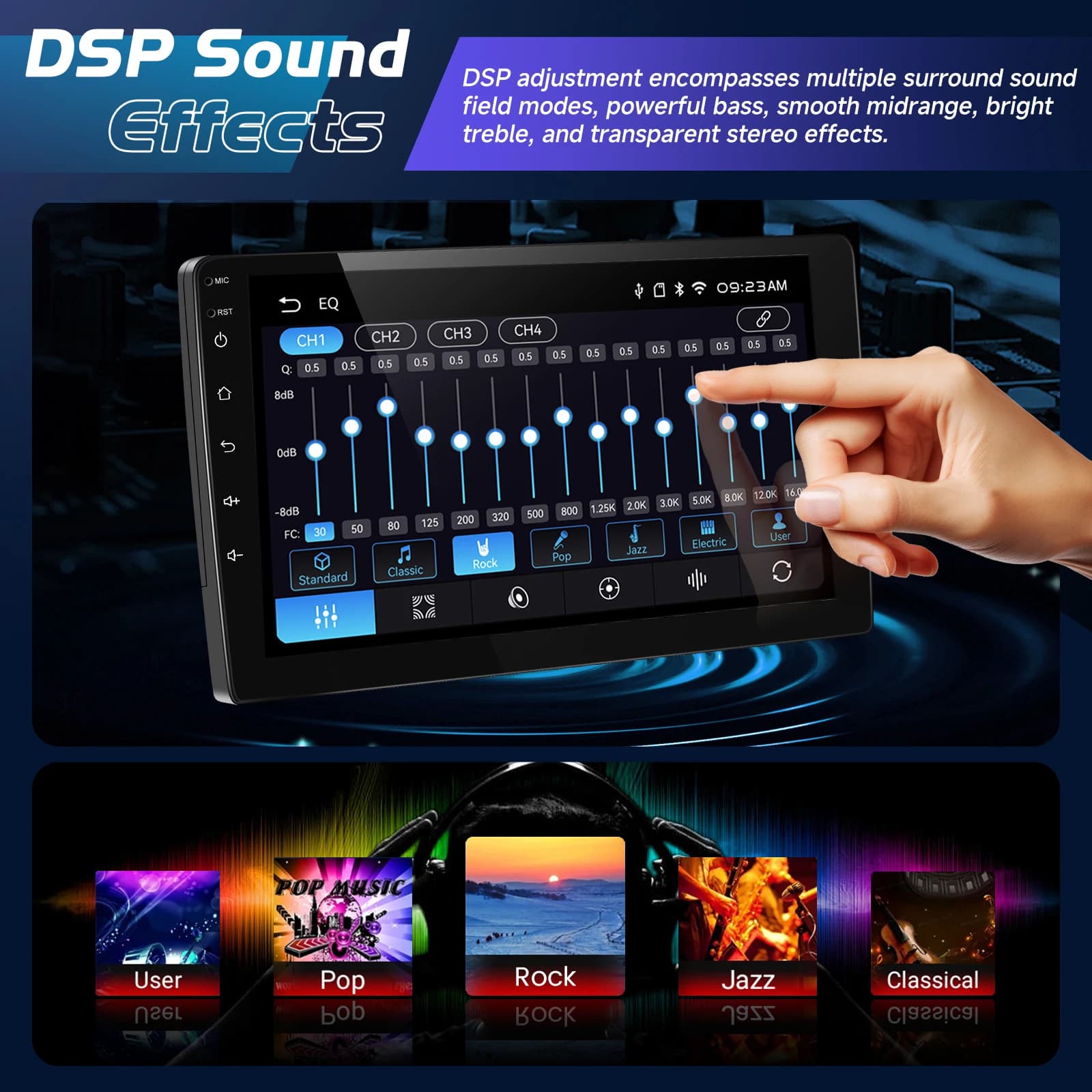 Podofo 2Din Wireless CarPlay Car Stereo Radio 9" MP5 Car Multimedia Player Bluetooth FM RDS Android Auto IPS Screen Car Intelligent Systems